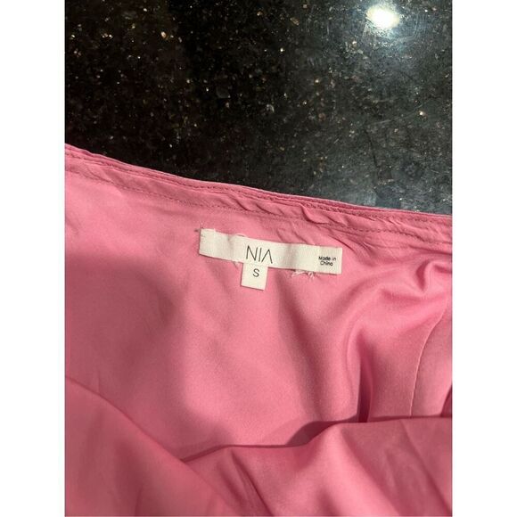 NIA JASMINE DRESS - Pink Satin ankle length bias slip dress size S NWT$108 - Picture 6 of 7